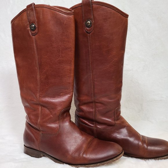 GORGEOUS FRYE Melissa Lug Leather Riding Boot, size 9.5 EXTENDED CALF - Picture 5 of 7